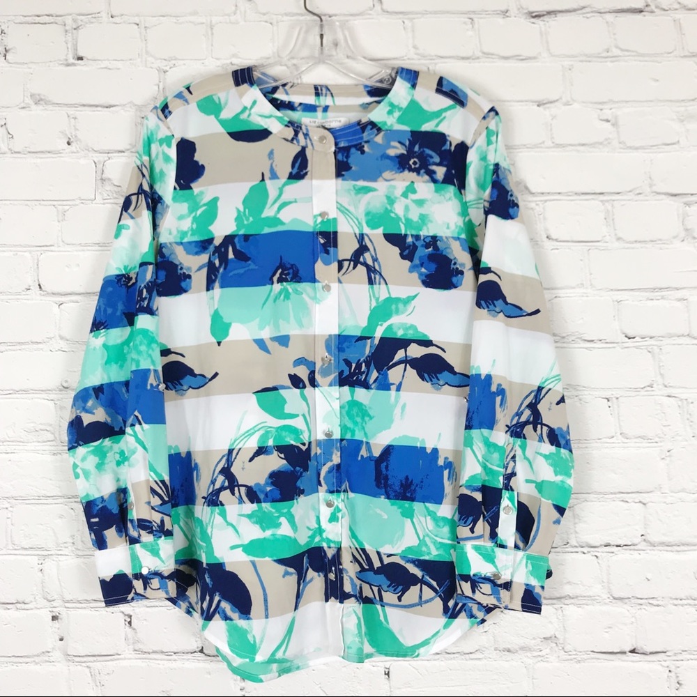Liz Claiborne Petite Button-Up Long-sleeved Blouse🌻
